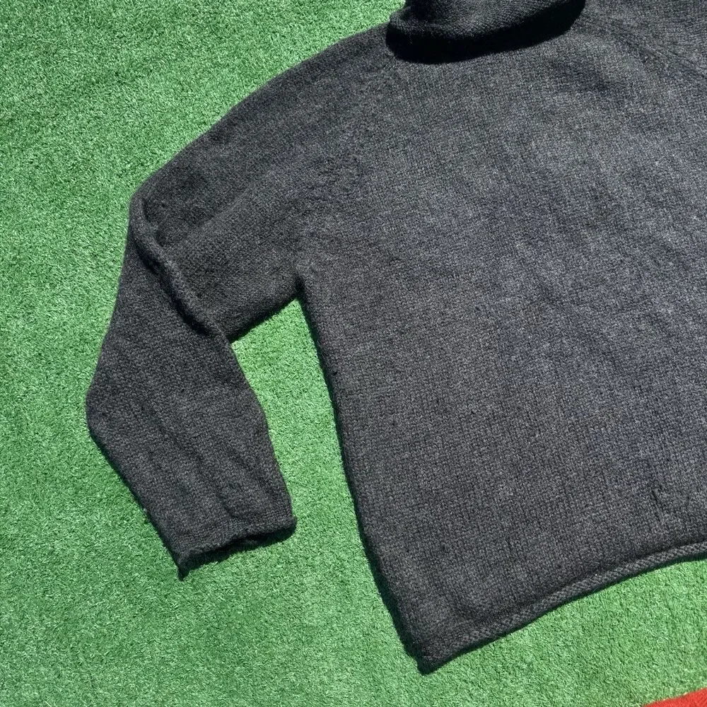 J.Crew Black Wool Sweater Turtleneck Mens Large 100% Wool